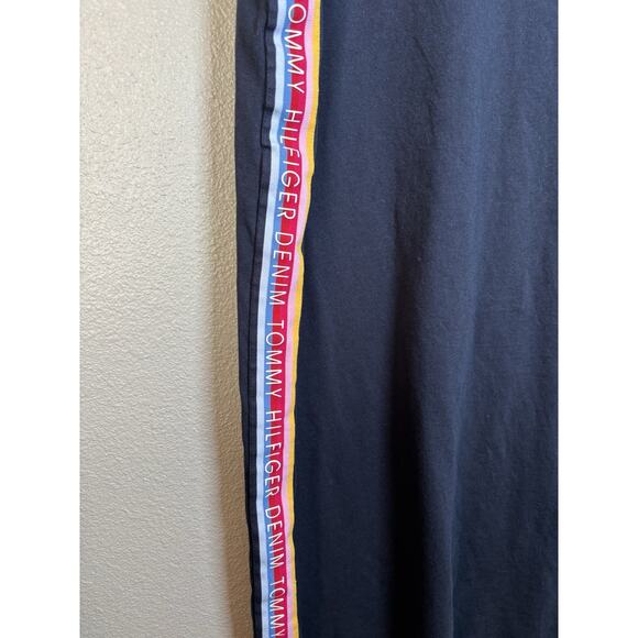Tommy Hilfiger Womens TShirt Dress XL Navy Blue Rainbow Side Stripes Summer - Picture 4 of 9